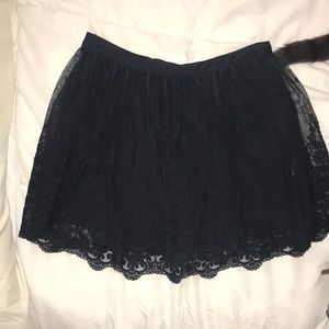 Lace Mini Skirt in Navy from Hollister